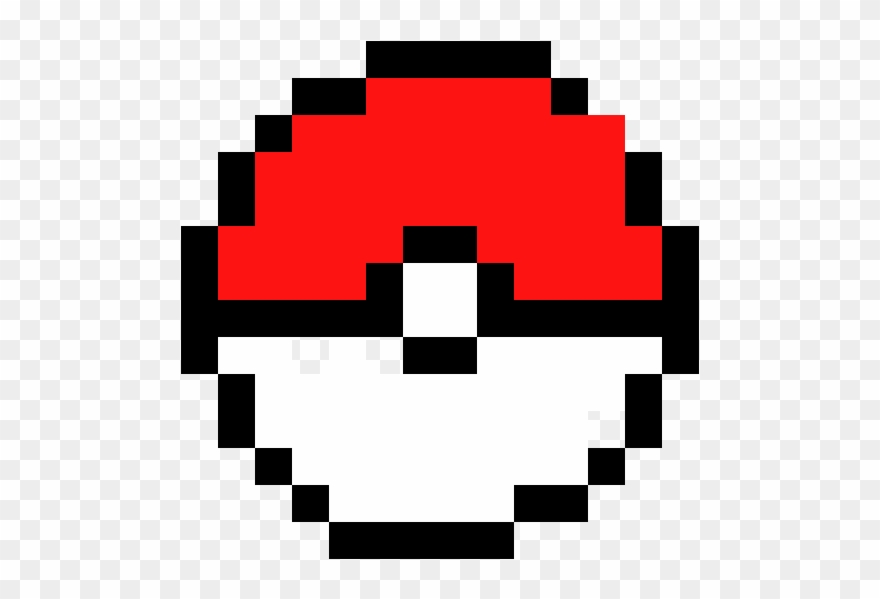 Pokeball - Dessin Pixel Art Facile Clipart