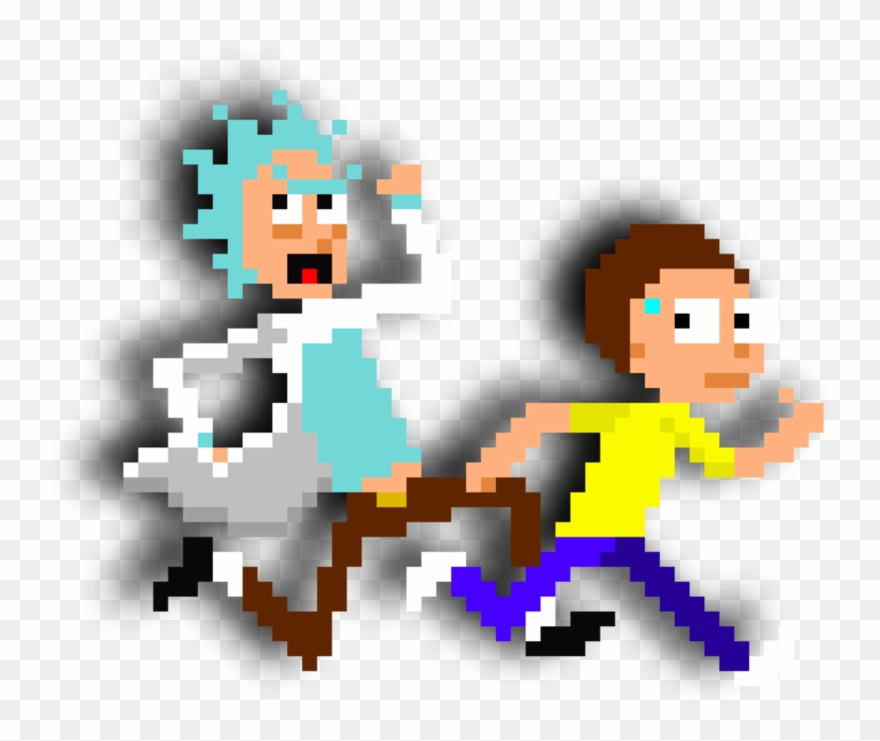 Rick And Morty Pixelart By Dondamino - Rick Y Morty Minecraft Clipart