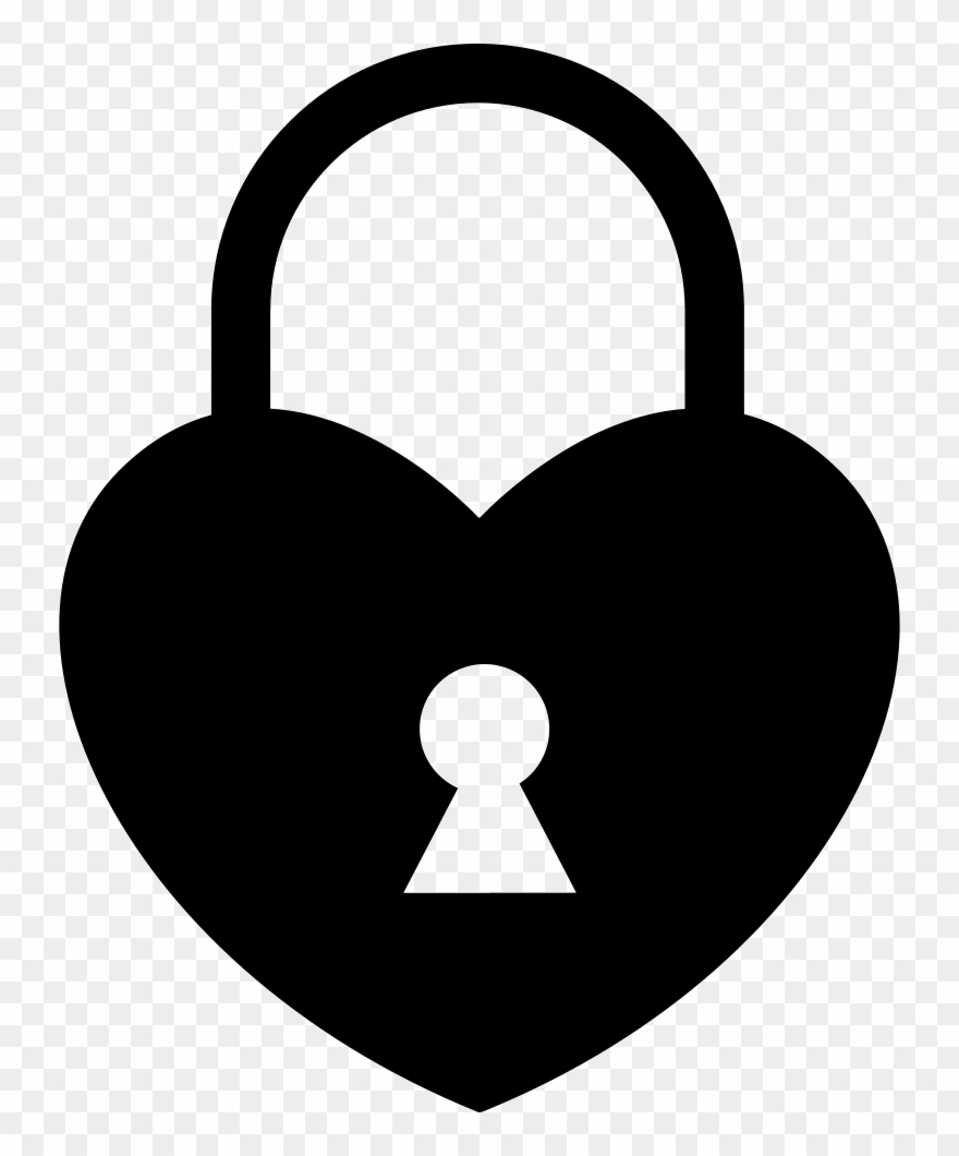 Shaped Locked Svg Png Icon Free Download - Heart Shaped Lock Vector Clipart