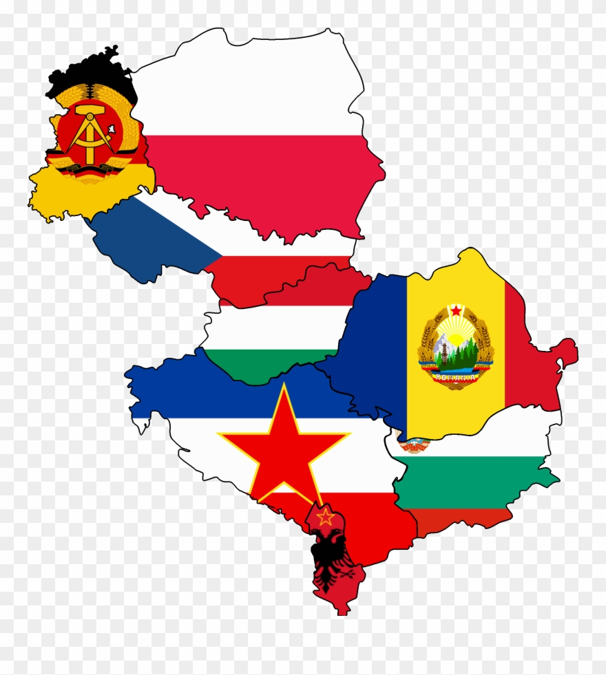 Countries Group Eastern Bloc Clipground - Eastern Europe Flag Map - Png Download