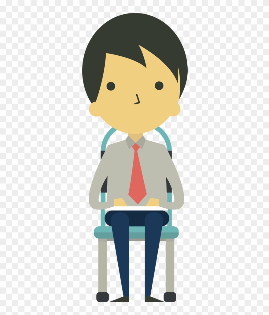Cartoon Businessman Sitting On Chair - Cartoon Sitting On Chair Clipart