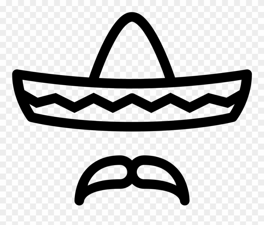 The Shape Is Like A Sombrero - Sombrero Clip Art Black White - Png Download
