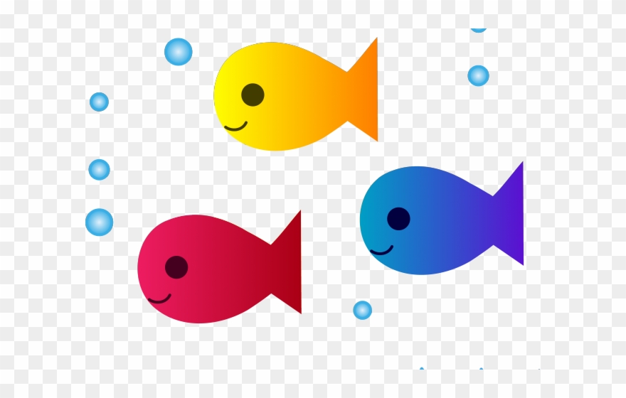 Cute Fish Clipart - Cartoon School Of Fish - Png Download