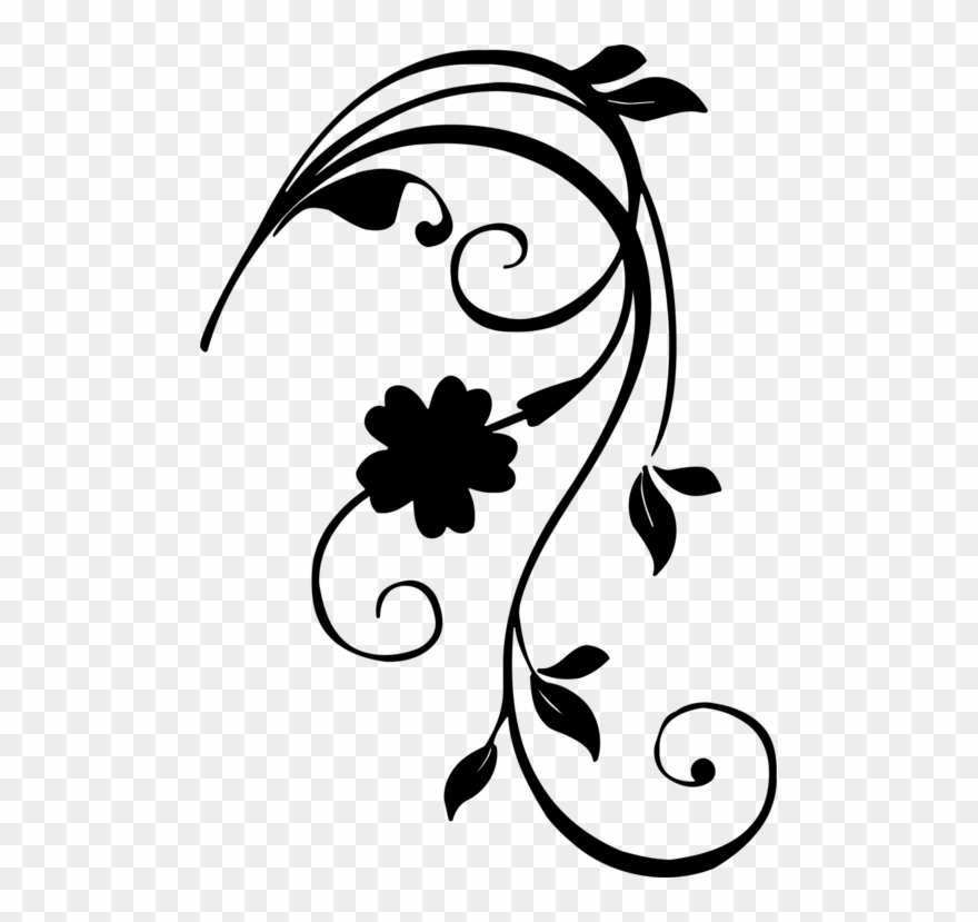 Black And White Line Art Drawing Visual Arts - Flor Blanco Y Negro Transparente Clipart