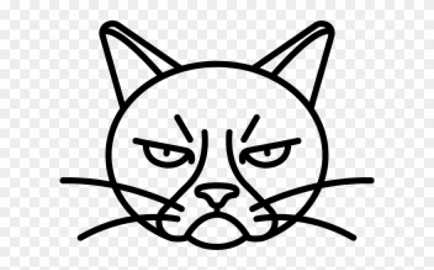 Drawn Grumpy Cat Angry - Grumpy Cat Easy Drawing Clipart