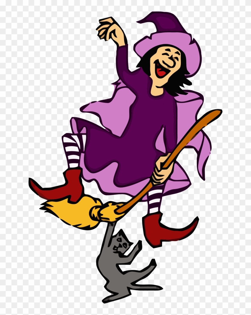 Witch Dancing With Cat Clipart Png - Witch Dancing Clipart Transparent Png
