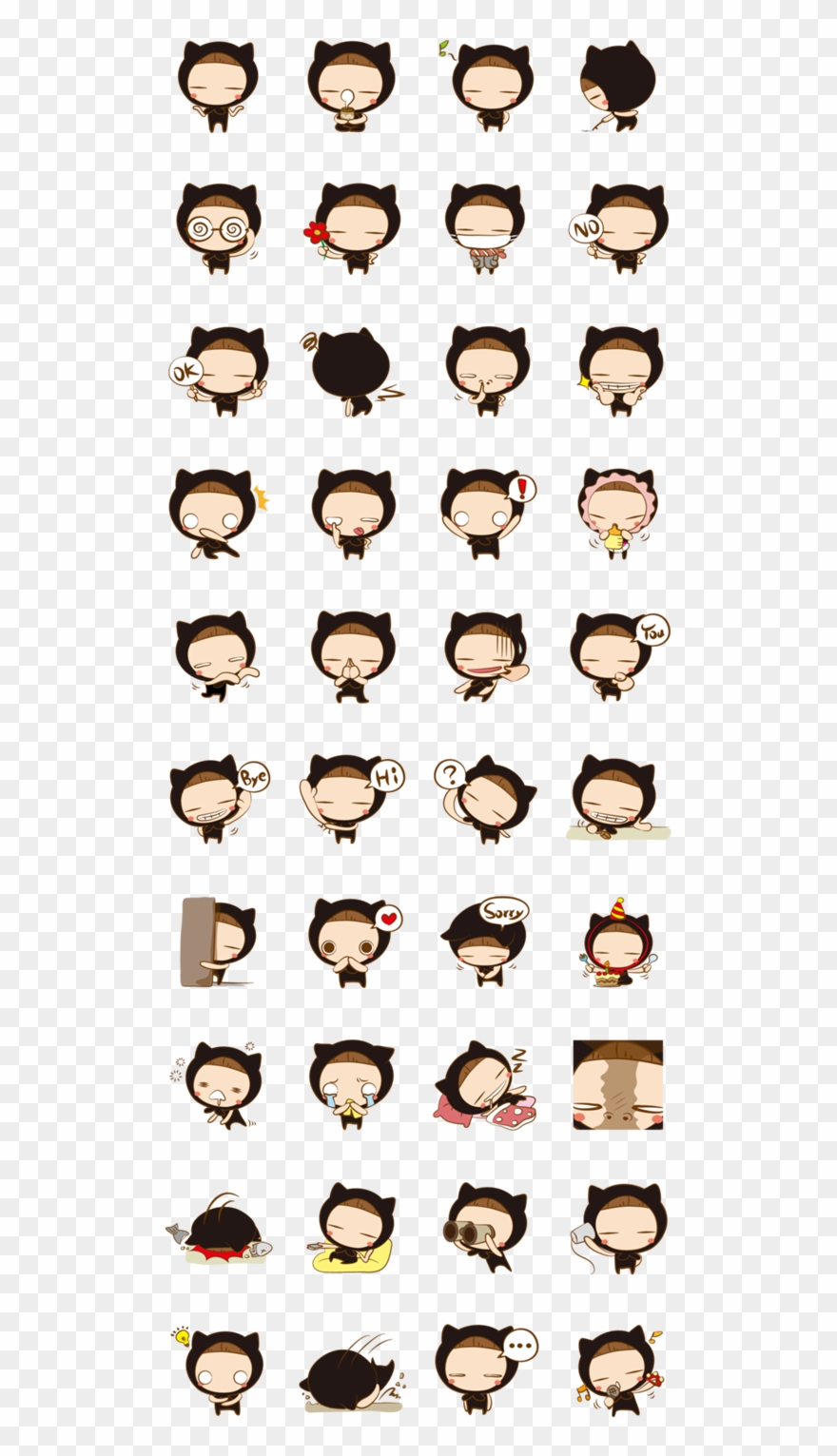 Like Wearing A Black Cat Installed, Has Been Tightlipped - Gambaran Sticker Cherry Coco Unyu Clipart