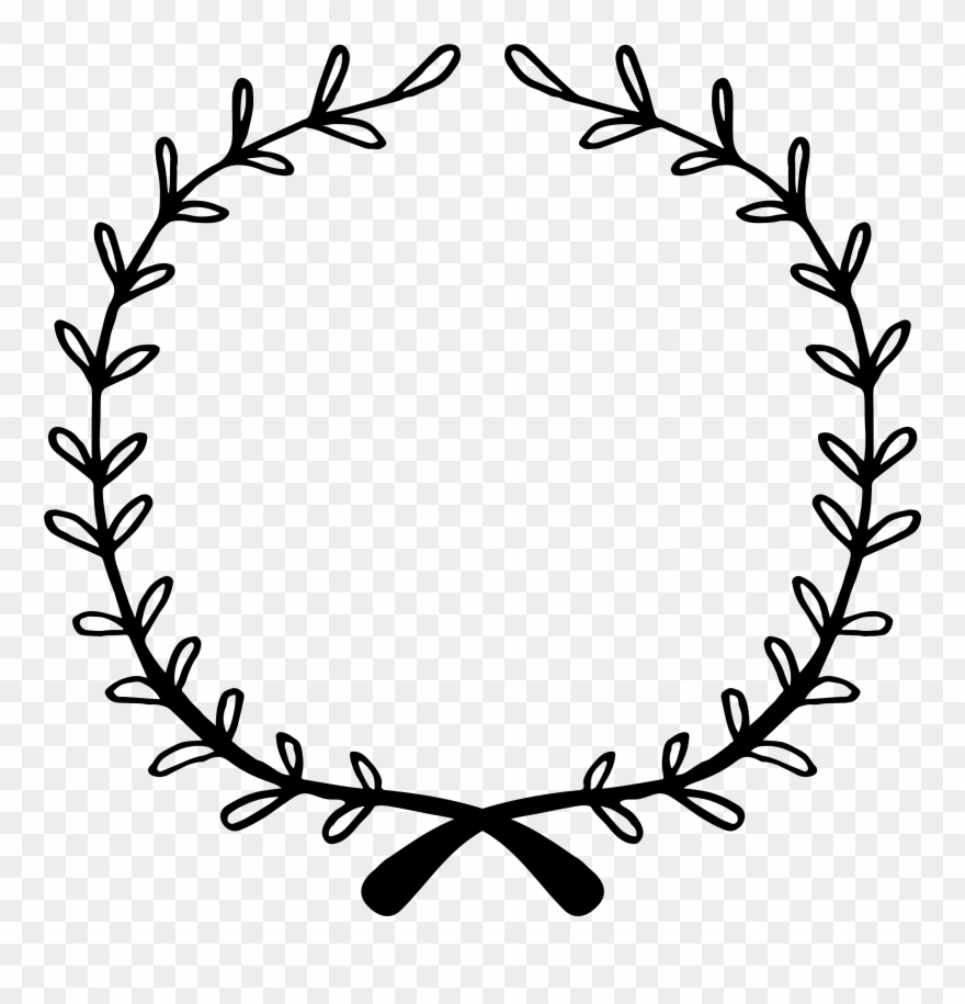 Black Wreath - Easy Flower Wreath Drawing Clipart