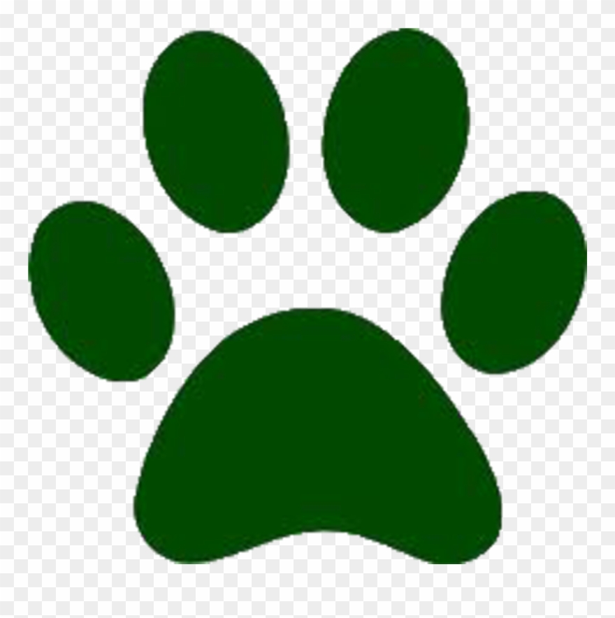 Forest Green Paw Print Clipart