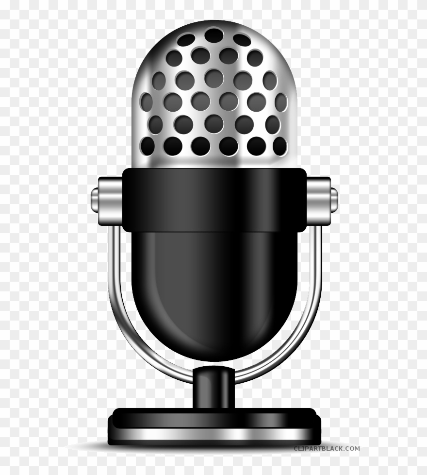 Microphone Clipart Black And White - Transparent Radio Mic Png