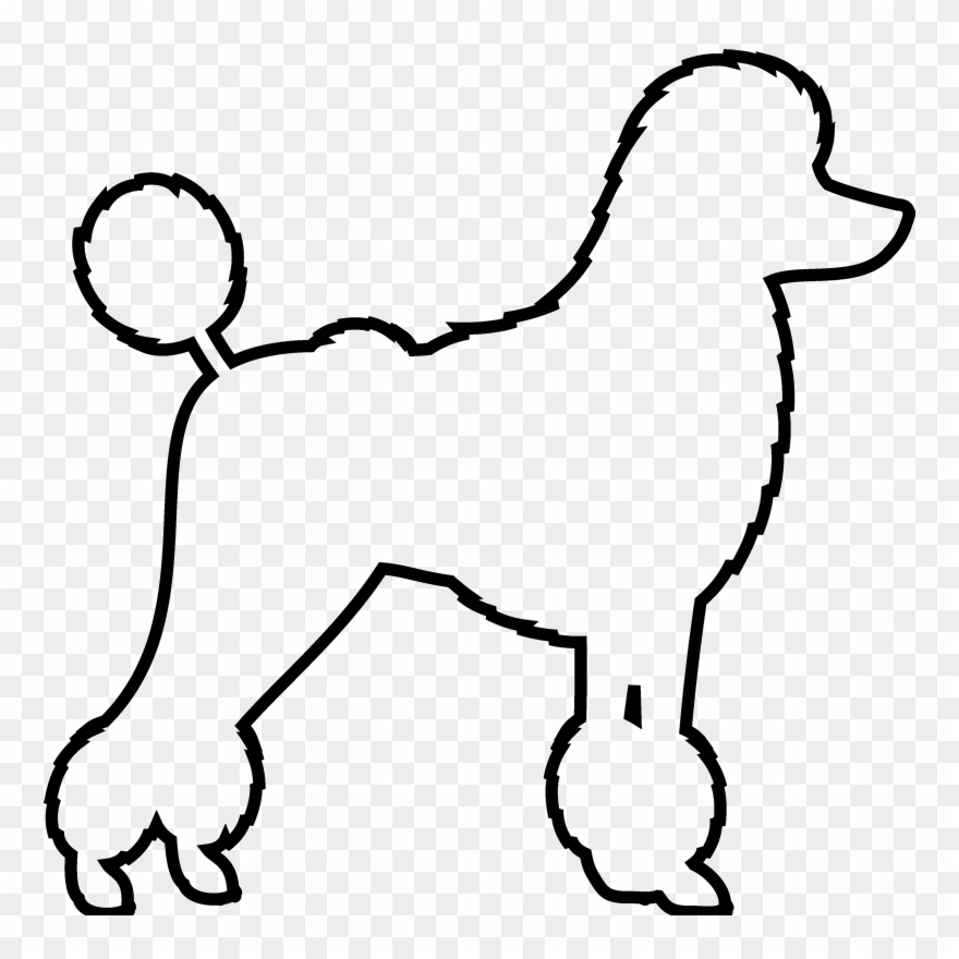 Poodle Rubber Stamp Outline - Poodle Outline Clipart