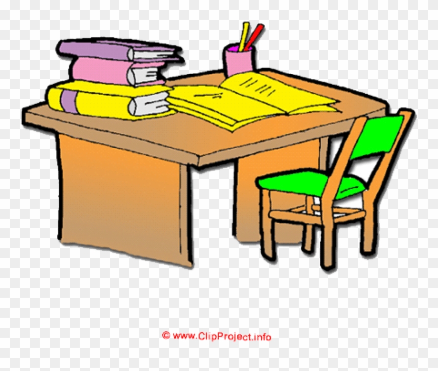 Clip Download Organized Desk Clipart - Cartoon Desk - Png Download