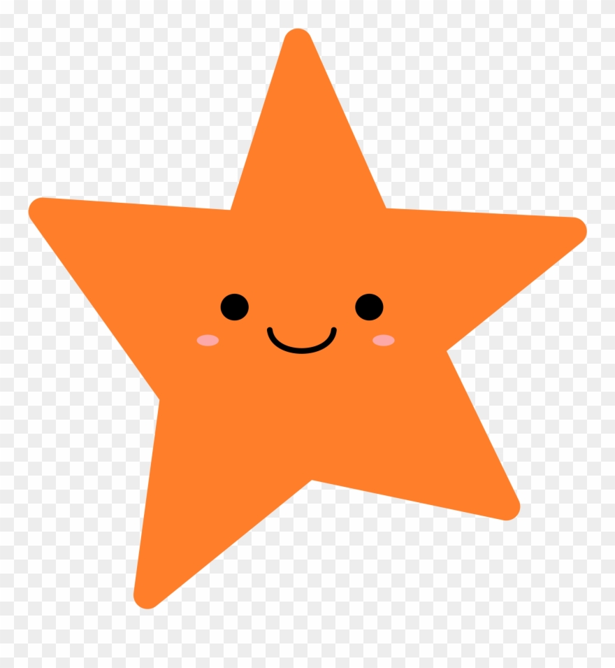 Orange Star Vector Clipart Image - Clip Art - Png Download