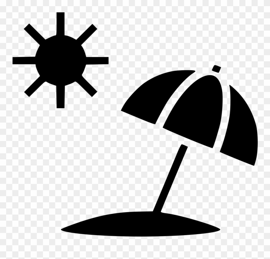Clip Art Freeuse Stock Sun Summer Umbrella Beach Svg - Beach Icon Png Transparent