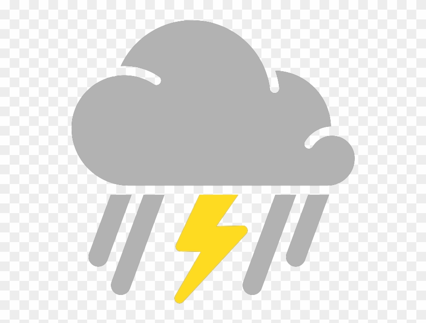 Simple Weather Icons Mixed Rain And Thunderstorms Svg - Scattered Thunderstorm Weather Symbol Clipart