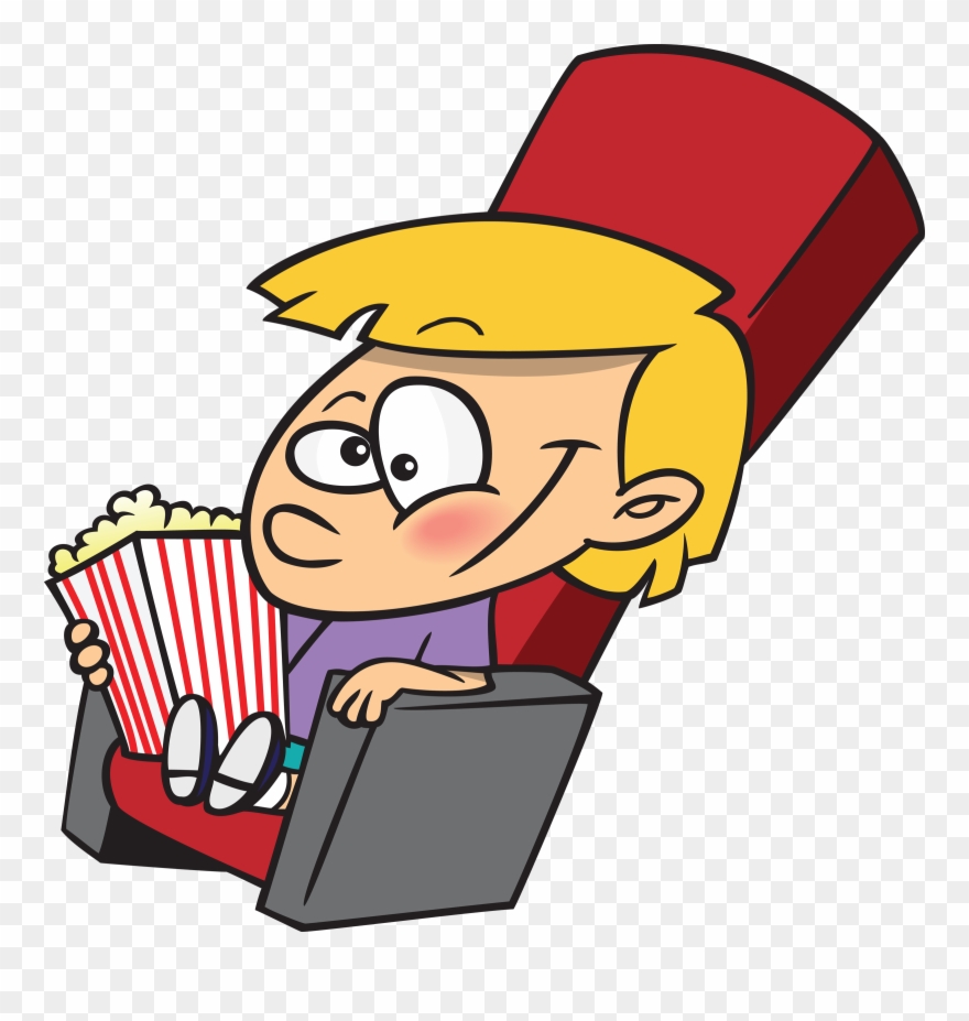 Movie Kid Fan Mascot - Cartoon Popcorn And Movie Clipart