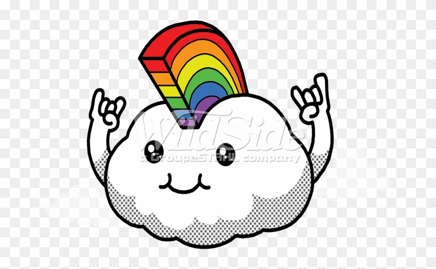 Cloud With Rainbow Mohawk Clipart