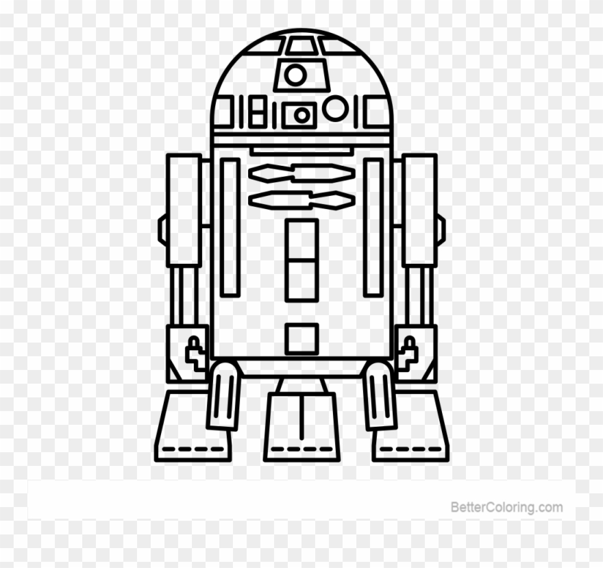 R2d2 - R2d2 Coloring Page Clipart