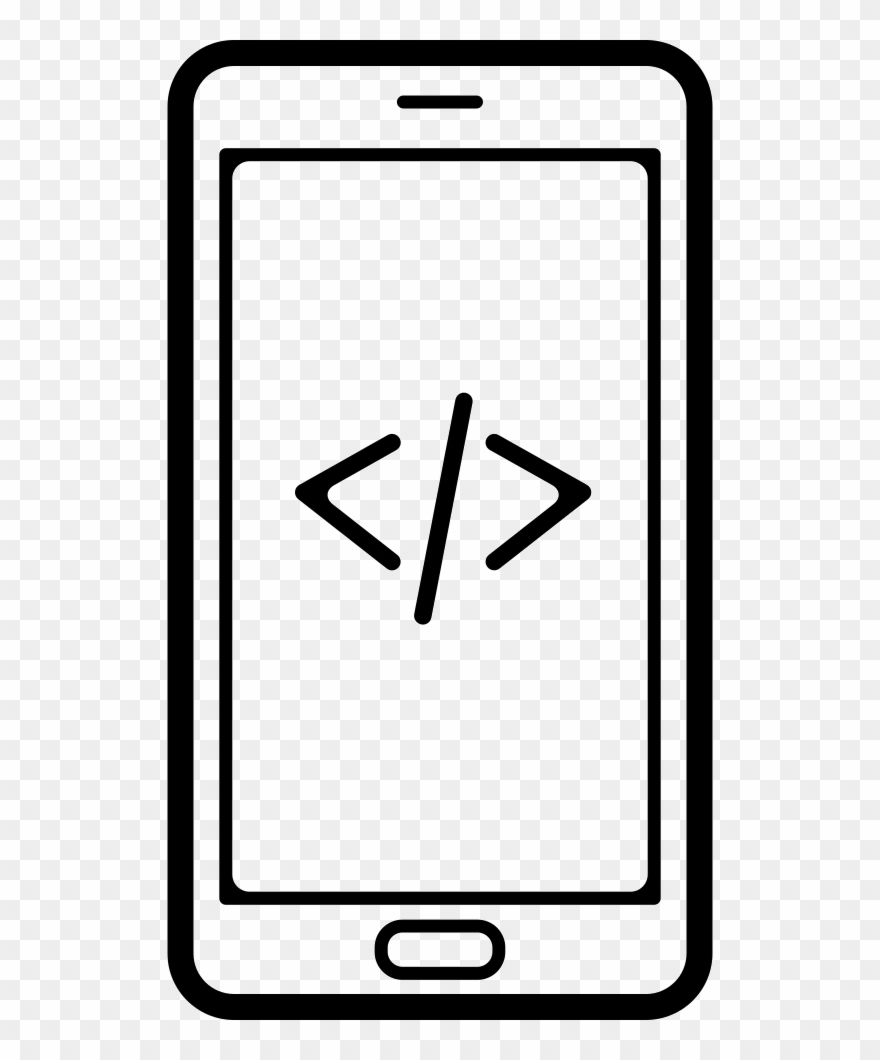 Code Transparent Screen Jpg Transparent - Mobile White Symbol Png File Clipart