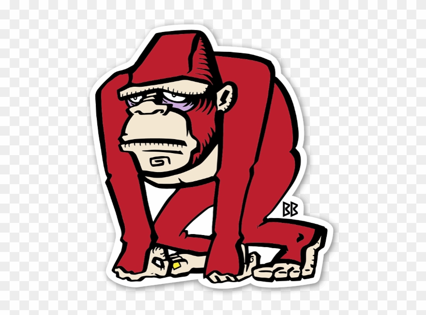 Red Gorilla Sticker - Gorillas Stickers Clipart