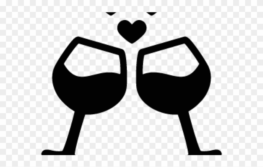 Hearts Clipart Wine - Transparent Wine Glass Vector - Png Download