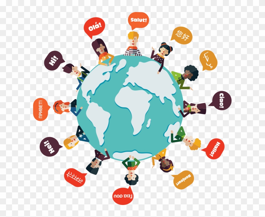 Identifying Low And High Context Communication Part - World Map With Peoples Faces Clipart