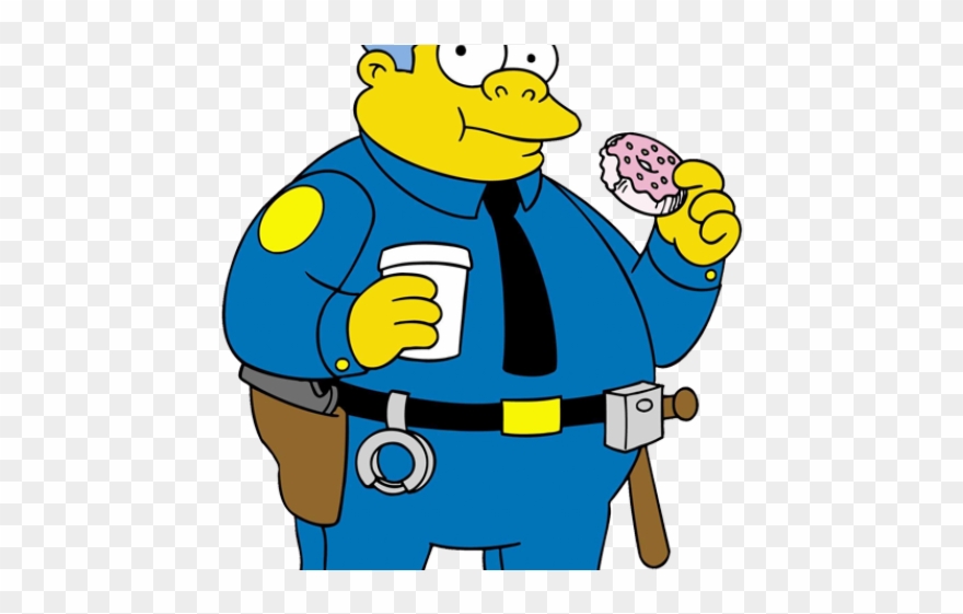 The Simpsons Clipart Police Officer - Chief Wiggum - Png Download