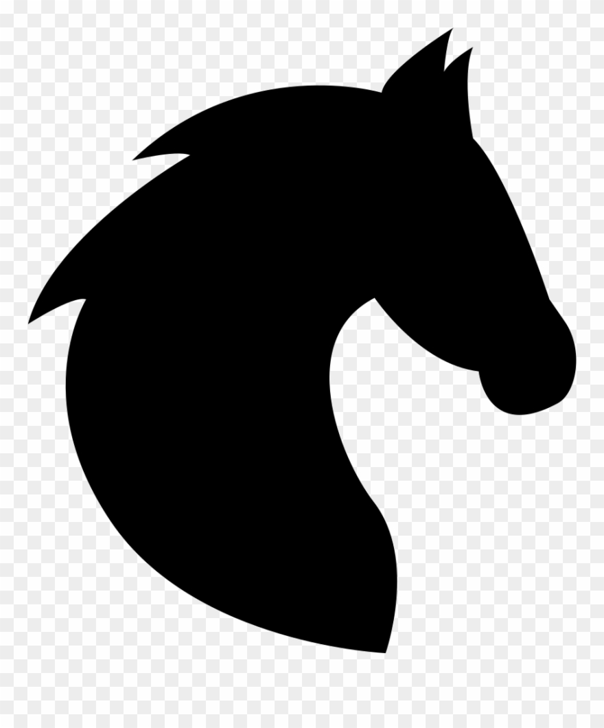 Black Head Horse Side View With Horsehair Comments - Horse Head Silhouette Png Clipart