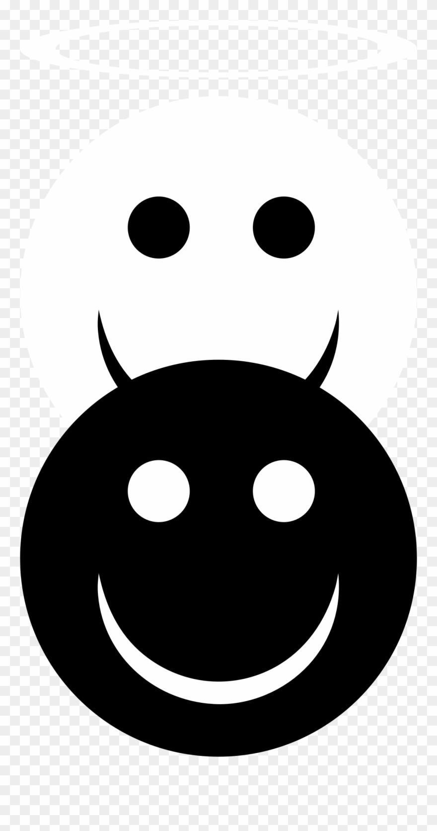 Smileys Clipart Angel - Emoji Black And White Angel - Png Download