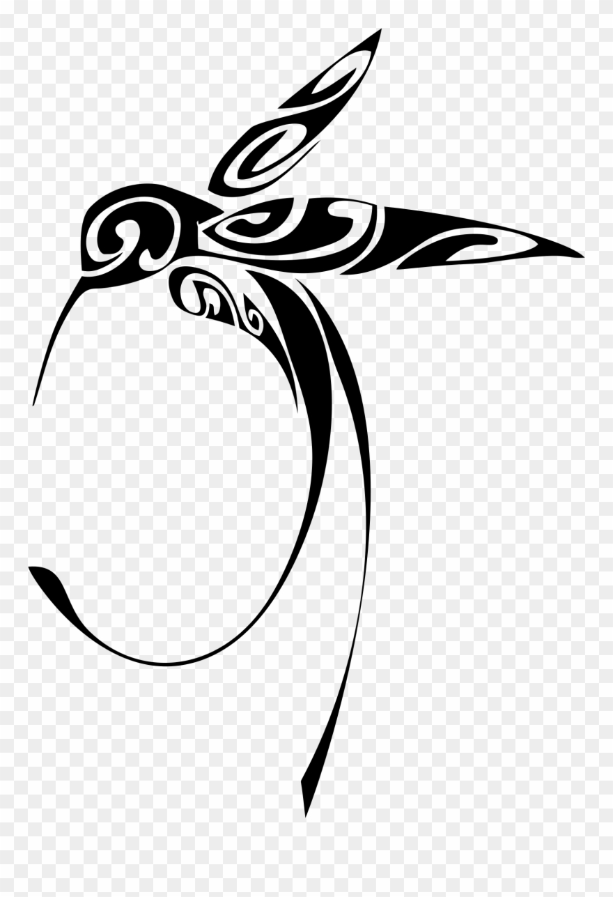 Big Image - Hummingbird Line Art Clipart