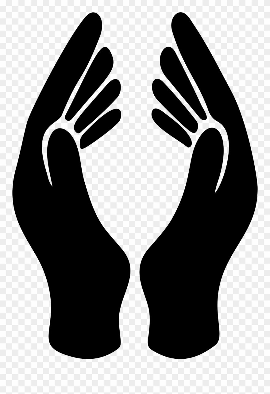 Silhouette Clipart Hand - Hands Silhouette - Png Download