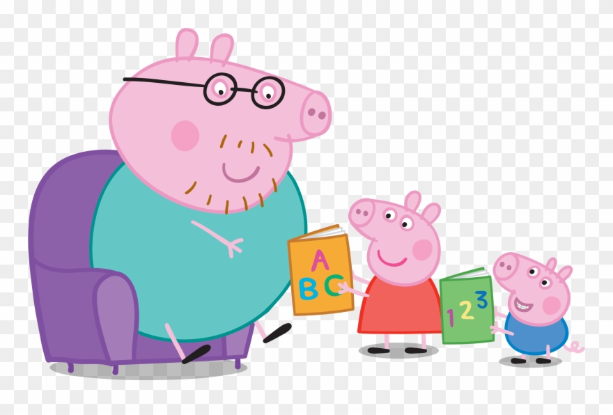 Daddy Pig's Top Tips For Reading - Peppa Pig Clipart