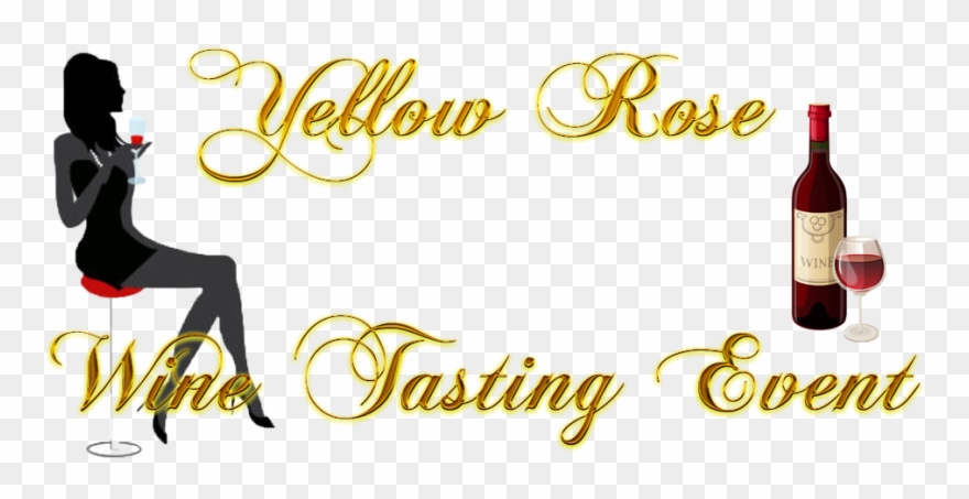Yellow Rosewine Tasting Event - Vector Graphics Clipart