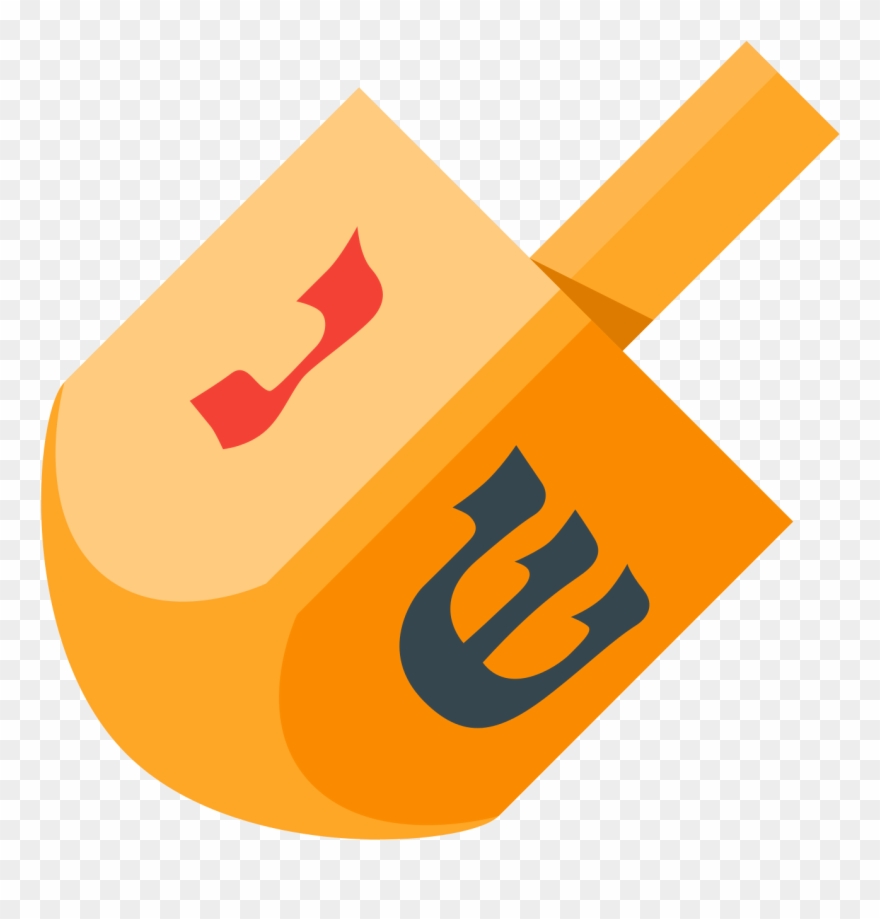 4,500 Flat Color Icons - Small Natural Wood Dreidel Clipart