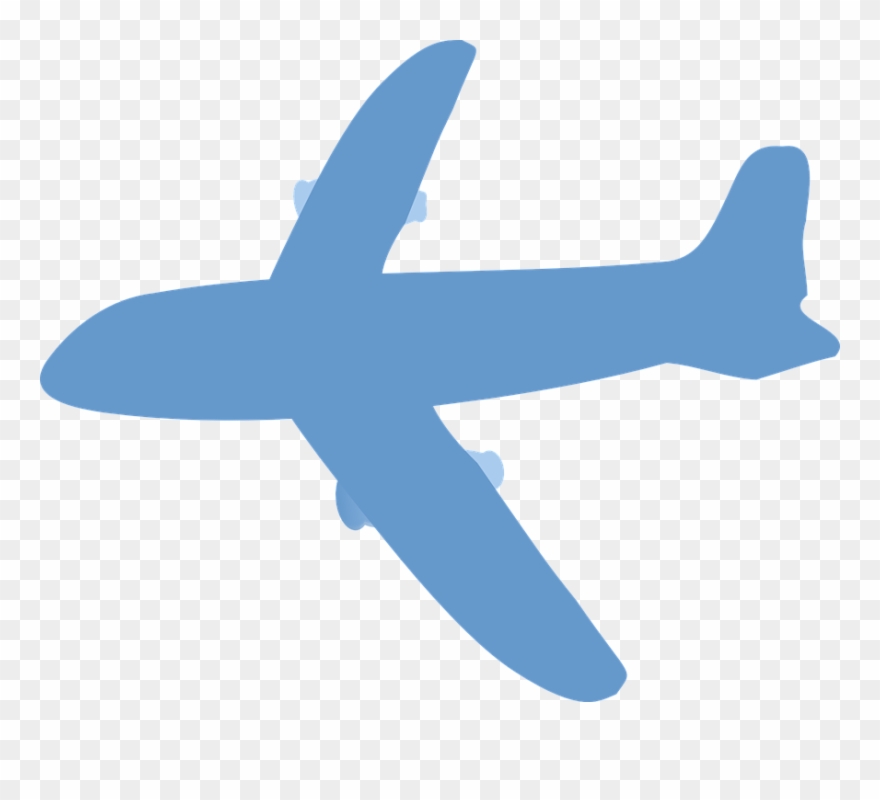 Vector Aircraft Wing Aviation Emblem With Wings And - Plane Silhouette Blue Clipart