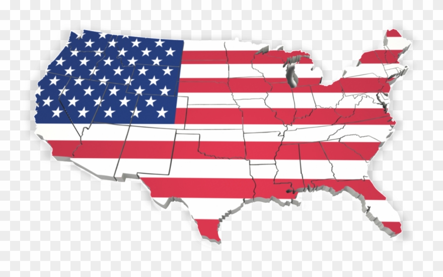 Statement Flag Clipart Clipart Initiative - Usa Map Outline Png Transparent Png