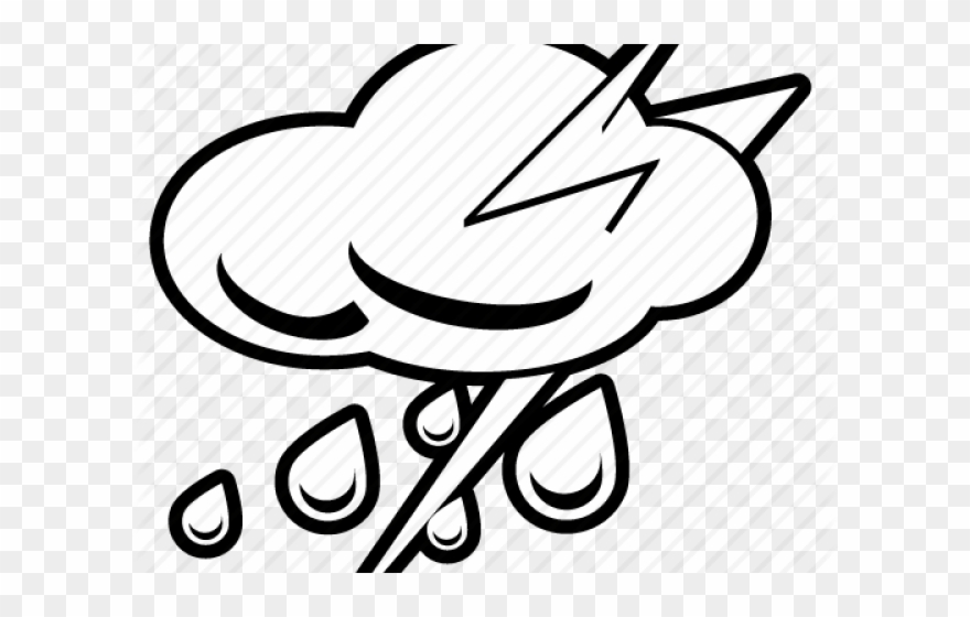 Drawn Lightening Stormcloud - Snow Clipart