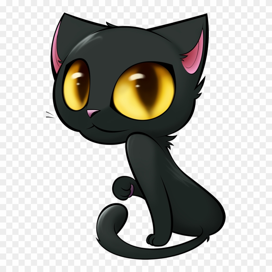 Emotions Clipart Cat - Cute Black Cat Drawing - Png Download