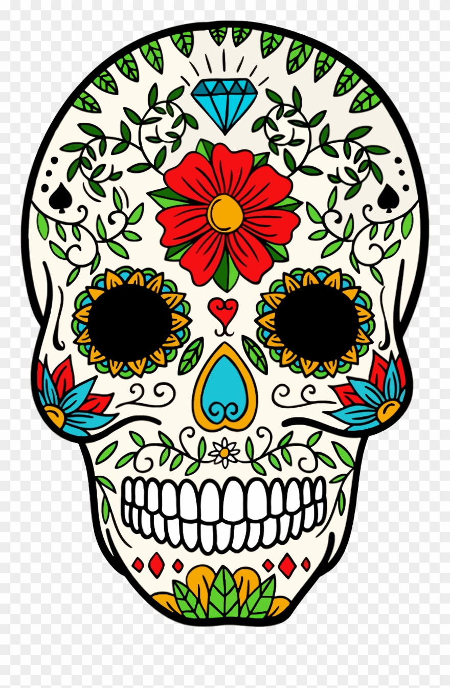 Big Image - Day Of The Dead Skeleton Skull Clipart
