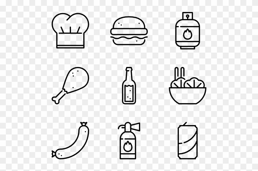 Bbq Line Craft - Bbq Icons Clipart