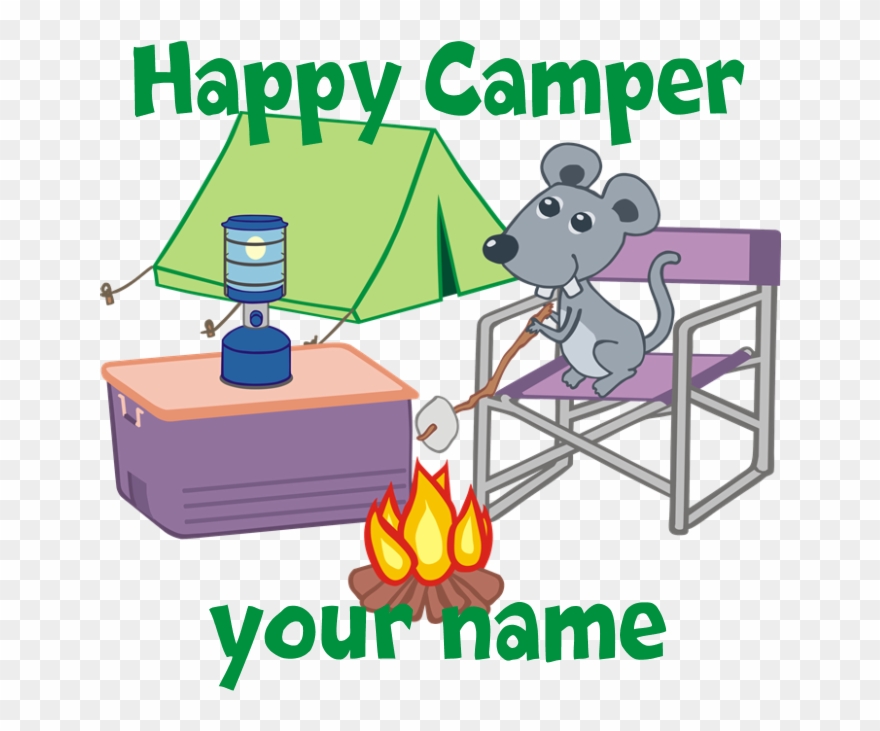 Custom Happy Camper Mouse Apron - Custom Happy Camper Mouse Pillow Case Clipart