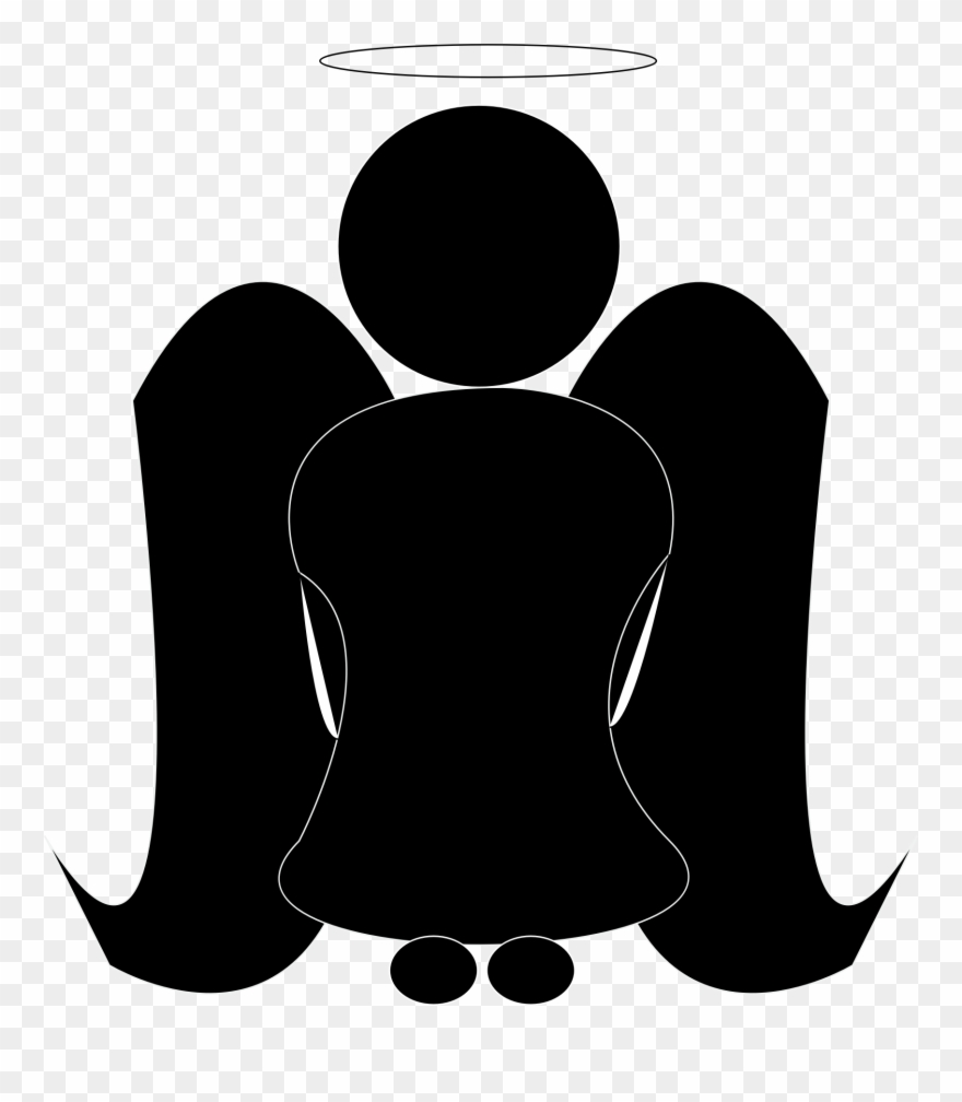 Big Image - Engelsschein Clipart Schwarz Weiß - Png Download