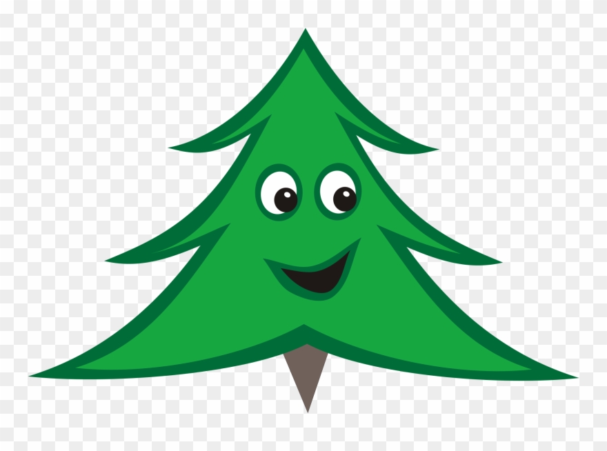 Open - Smiling Christmas Tree Clipart