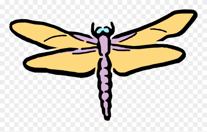 Vector Illustration Of Cartoon Dragonfly Insect - Illustration Clipart