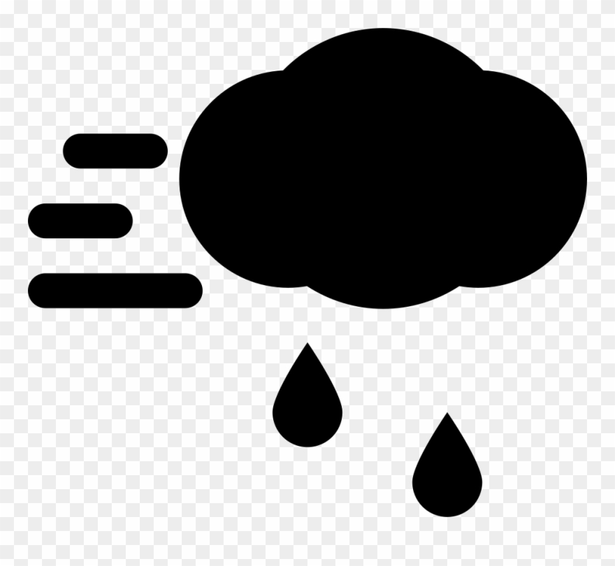Windy Rainy Weather Cloud Comments - Icon Clipart