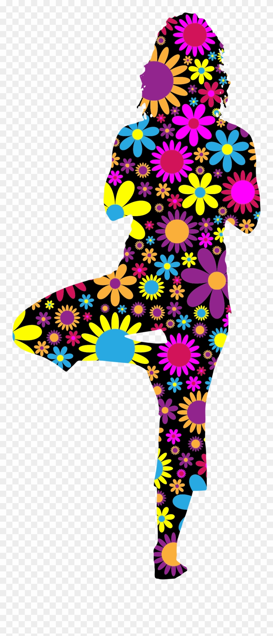 Woman Yoga Pose Silhouette Clipart