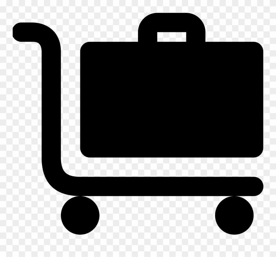 Graphic Free Library Carts Clipart Trolley Bag - Luggage Trolley Icon - Png Download