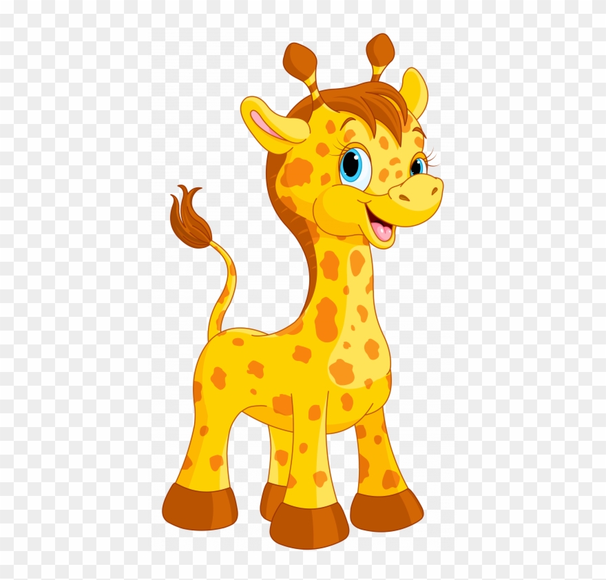 Cheetah Print Cross Image Clipart - Animated Giraffe Cartoon - Png Download
