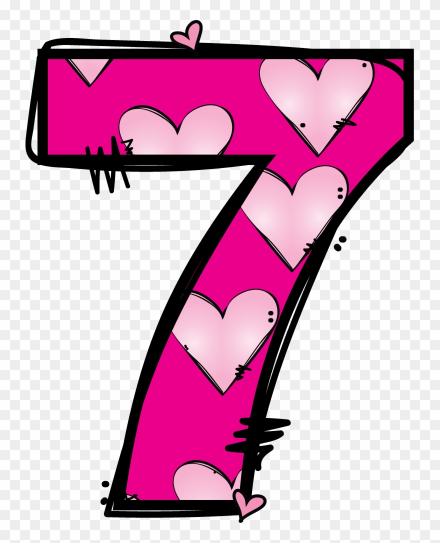 Hippie Clipart Classroom Esl - Number 7 Clip Art - Png Download