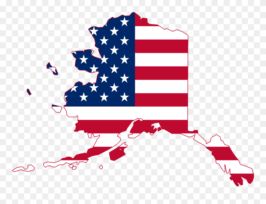 Flag Map Of Alaska - South Vietnamese American Flag Clipart